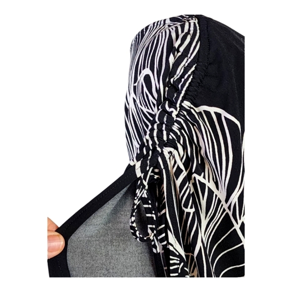 MiXT by Heidi Weisel Black White Floral Blouson Dress 18W Plus Size - Picture 5 of 11